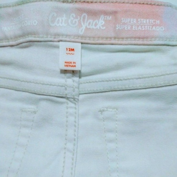 Cat & Jack Girls Raw Hem Boho Hippie Tie Dye Jean Shorts Adjustable Waist, 12M - Picture 5 of 8